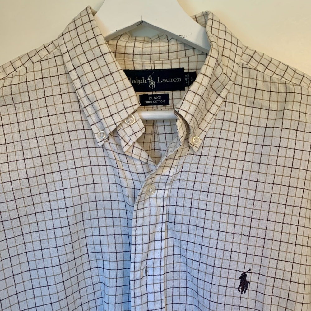 Ralph Lauren cotton collared shirt, men's size L. NWOT